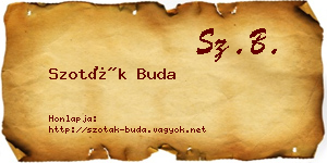 Szoták Buda névjegykártya